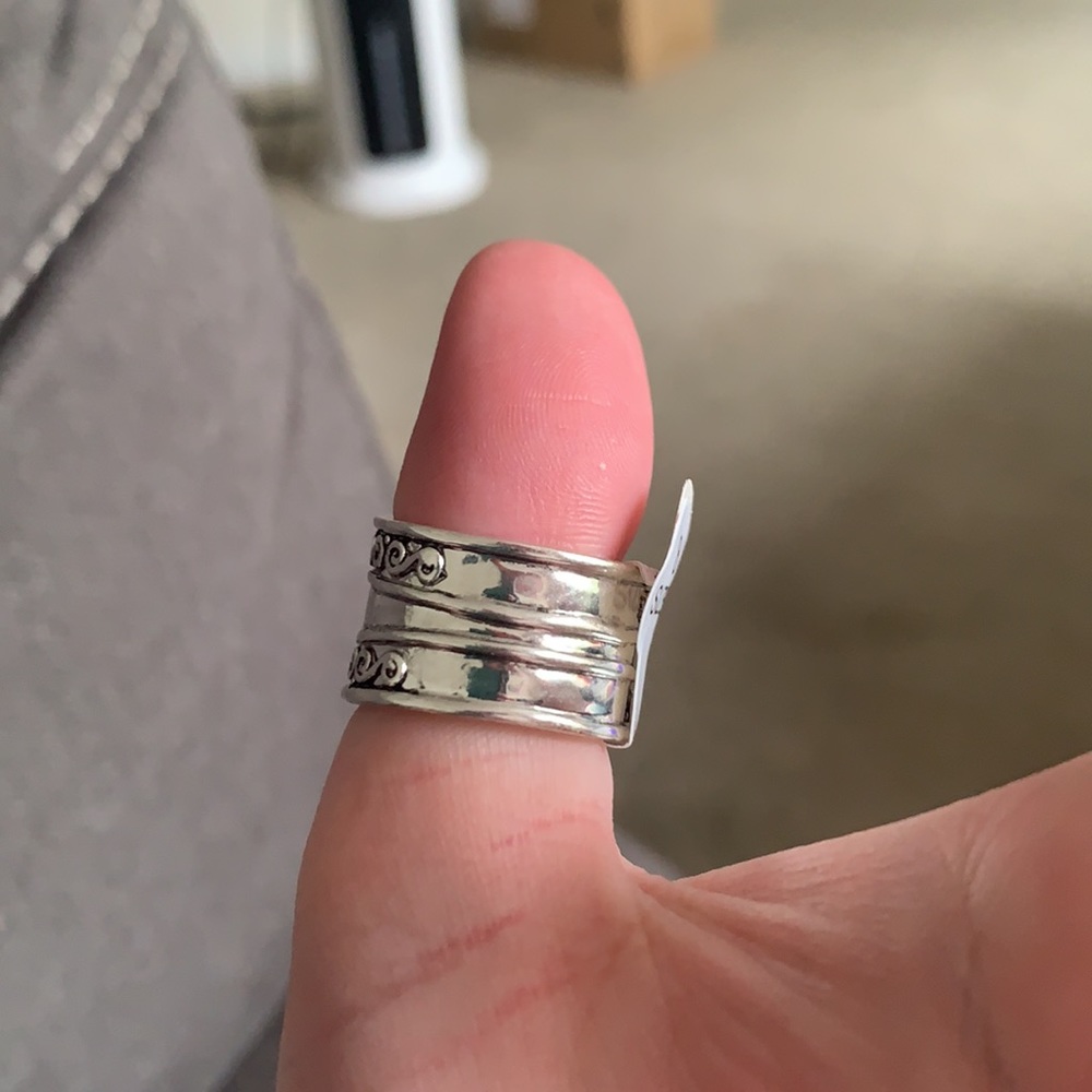 🐚 BOHO Vintage Styled Carved Opal Silver Ring 🐚 - Picture 3 of 8